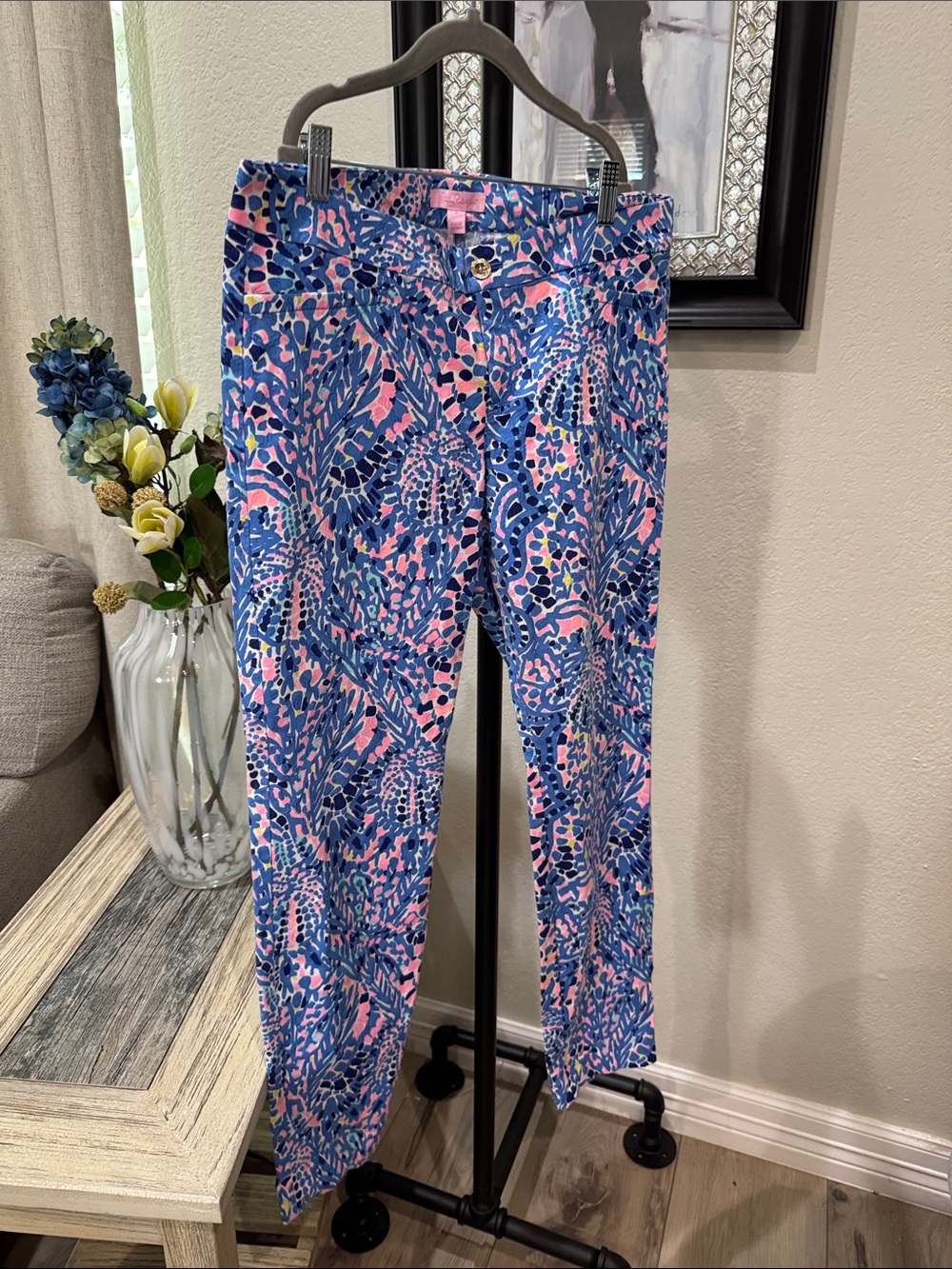 Lilly Pulitzer Blue & Pink Printed Cropped Jeans